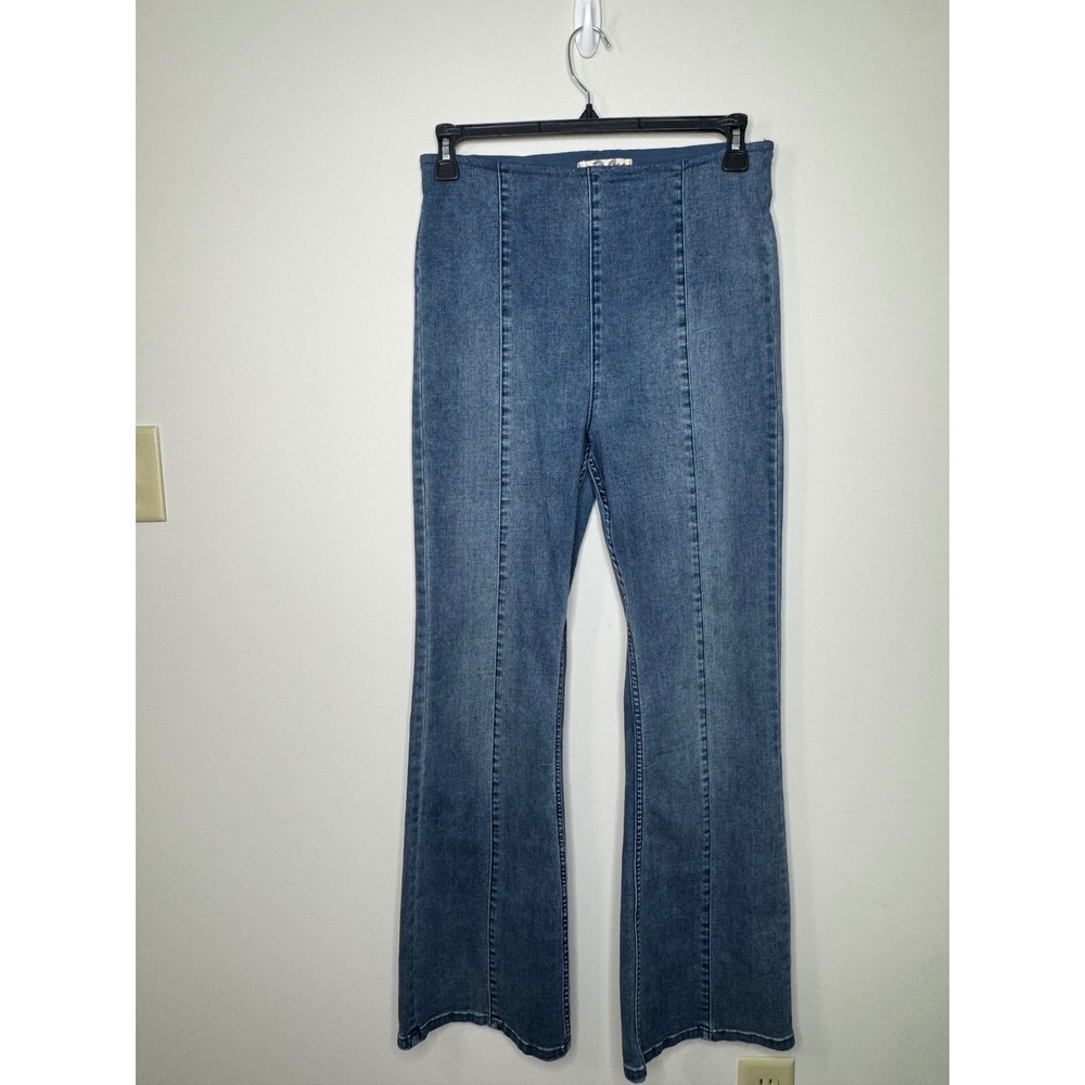 We The Free Free People Penny Pull On Flare Jeans Blue Denim Size 31 Regular